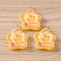 Star-shaped resin pendants with Be Your Best text for DIY jewelry making accessories - 10 Pieces Pack / Star Cake