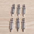 Set di 6 ciondoli a forma di siringa in argento vintage per gioielli medici fai da te - Argento