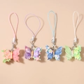 Squisiti ciondoli per cellulare a farfalla con rilievi floreali in quattro colori - Stile Multicolore Farfalla e Fiori