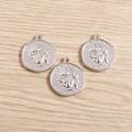 Set of 3 irregular coin charms with relief portraits for DIY necklaces and bracelets - 10 Pieces Pack / Silver
