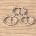Fibbie ovali geometriche in strass argento per gioielli fai-da-te e accessori per borse - Ellisse
