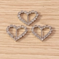 Set di 10 ciondoli geometrici a forma di cuore con diamanti per creazione di gioielli - Cuore