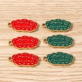 Vue détaillée des breloques de Noël en émail en forme de nuage pour bijoux DIY - Lot de 10 / Charms Merry Christmas Colorés