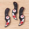 Creative blood-stained cleaver pendants with moon pattern for Halloween DIY jewelry - 5 Pieces / Karambit Knife