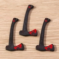 Halloween axe pendant in matte black with red blood splatter for DIY jewelry - 5 Pieces / Axe