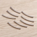 Eight pieces of curved silver noodle tube beads for DIY jewelry and bracelets making - Silver