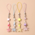 Set di ciondoli per cellulare con perline stelle e stelle marine in colori pastello - Set Di 4 Catene Per Telefono Stella Marina