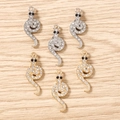 Colgantes de serpiente brillantes con diamantes de imitación en oro y plata para hacer joyas - Multicolor