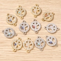 Pendenti occhio del male con strass e doppi anelli per creazione gioielli DIY - Confezione da 10 / Multicolore