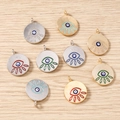 Set of colorful enamel evil eye charms for DIY jewelry necklaces and bracelets - 10 Pieces Pack / Multicolor