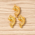 Detailed macro view of three golden koi fish charms for DIY jewelry making and crafts - Goldfish / 10 Pieces Pack
