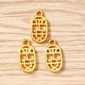 Macro detail of gold-plated Fu character oval pendants for DIY jewelry crafting and accessories - Safety and Peace / 10 Pieces Pack