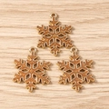 Lot de 3 pendentifs flocons dorés avec paillettes orange pour la création de bijoux DIY - Lot de 10 / Flocon De Neige Marron