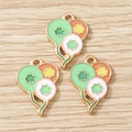 Macro view of three-balloon clover charms with enamel finish for DIY jewelry crafting - 10 Pieces Pack / Balloon