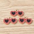 Détail de pendentifs lunettes en forme de cœur en alliage émaillé pour bijoux DIY - Lot de 10 / Lunettes de soleil