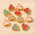 Bunte chinesische Glückswolken-Anhänger mit goldenem Rand für die Schmuckherstellung - Gemischt / 10er Pack