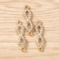 Detailansicht von Unendlichkeit-Anhänger mit Bösem Blick und Strass für Schmuckherstellung - 10 Stück/Packung / Gold Rosa