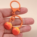 Realistischer Orangen-Frucht-Schlüsselanhänger aus Resinguss mit Karabinerverschluss - Doppelter Orangen Stil