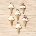 Detailansicht gemischter Emaille-Eiscreme-Anhänger mit goldenem Metallrahmen für DIY - Eiscremeform / Mehrfarbig