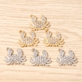 Colgantes de cangrejo con pedrería en oro y plata para creación de joyas DIY - Multicolor