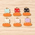 Ciondoli gatto toast in smalto colorato per la creazione di gioielli fai da te e portachiavi - Confezione da 10 / Multicolore