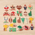 Set mit 23 Emaille-Anhängern zum Thema American Football für DIY-Schmuckherstellung - 10er Pack / Gemischt