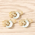 Golden planet pendants with opal crescents and stars for DIY jewelry making - Gold Blue