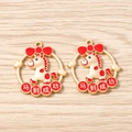 Détails des pendentifs cheval de dessin animé avec nœud rouge pour création de bijoux DIY - Lot de 10 / Cheval d'Or Clair Succès