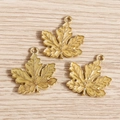 Ahornblatt Anhänger mit Goldrand und Emaille für DIY Schmuckherstellung Sets - Gelb