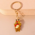 Sparkly amber resin reindeer keychain with red nose and gold ring for Christmas gift - Christmas Cute Reindeer