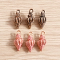 Seeschnecken Anhänger aus Legierung für DIY-Schmuck in Bronze und Roségold - Zweifarbig Schnecke Anhänger Gemischt (YD015hunse) / 10er Pack / Mehrfarbig