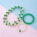 Ensemble de bijoux en imitation jade avec collier de perles, bracelet et jonc vert - Ensemble d'outils combo