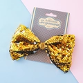 Goldene Pailletten-Schleife Haarspange für Mädchen, glänzender Haarschmuck für Partys - Gold