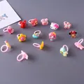 12er-Set bunte Kinderringe aus Acryl mit Cartoon-Motiven und verstellbarem Design - Zufällige Muster