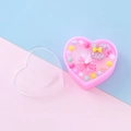 Kids jewelry set with colorful beaded ring and rabbit bow in pink heart gift box - Bowknot Bunny (1#) / Style 1