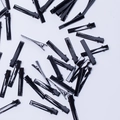 Bulk set of 5cm black lacquer metal duckbill hair clips on a light blue background - 3.5cm Painted Style / Black