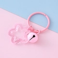 Rosa DIY-Schlüsselanhänger mit Sternanhänger aus Acryl und mattierter Glocke für Taschen - Rosa