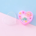 Kids jewelry set with beads necklace and cartoon rings in pink heart-shaped gift box - Bunny Cherry (3#) / Style 3