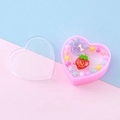 Kids jewelry set with colorful beaded bracelet and strawberry ring in a pink heart box - Glitter Strawberry (4#) / Style 4