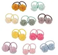 Lot d'élastiques à cheveux en forme de fleurs en mousseline faits main pour filles - Mélange Multicolore Aléatoire