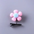 Pince à cheveux fleur rose et bleue pour filles avec un joli design floral en feutre - Rose