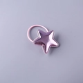 Elastico per capelli con stella rosa metallizzata in similpelle e fascia elastica - Rosa