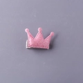Fermaglio per capelli a corona rosa glitterato per bambine con clip rivestita in tessuto - Rosa Coreano