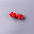 Fermaglio per capelli cinese Pankou rosso per bambina con perline e nodo intrecciato - Rosso
