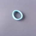 Elastic sky blue knitted 4cm hair tie with high-stretch seamless towel texture - Lake Blue