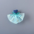 Süße Bären-Haarspange aus Denim mit türkiser Schleife und blauem Tutu-Netzstoff - Bär-Stil / Kleiner Bär Blau