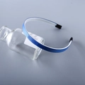 Serre-tête en tissu côtelé bleu foncé avec dents internes et embouts souples - Bleu foncé