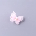 Elegante pinza para el pelo de mariposa rosa pálido con alas de malla y tres perlas - Rosa