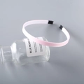 Cerchietto rosa in tessuto grosgrain a coste con estremità nere per capelli - Rosa