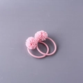 Paires de chouchous pompons en maille rose pour filles avec élastique haute résistance - Rose Aléatoire